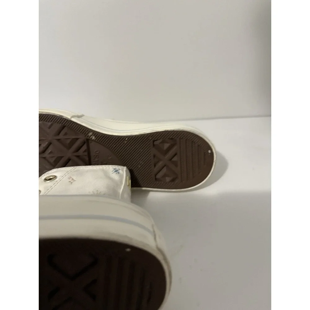 Converse All Star Lift Platform Canvas High Top Cream/Cocoon Blue Sz 6